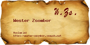 Wester Zsombor névjegykártya